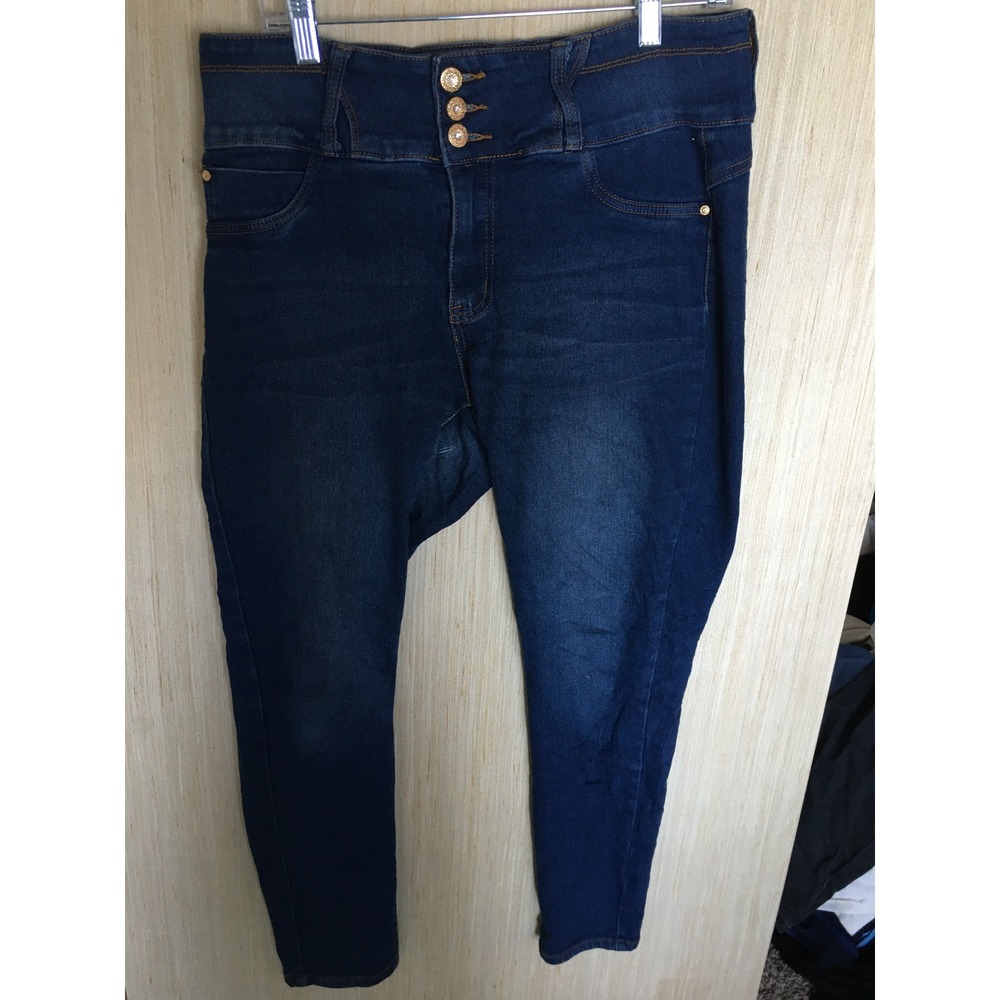 Bella Original Denim Womens High Waisted Skinny Jeans Indigo